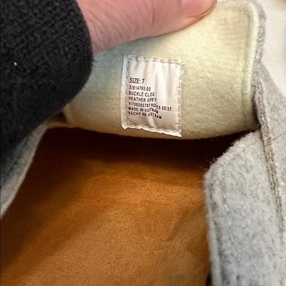 GAP WOMENS HEATHER GRAY FELT CLOGS WITH BUCKLE SIZE 7 - Picture 8 of 10